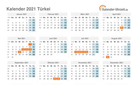 Feiertage 2021 Türkei Kalender And Übersicht