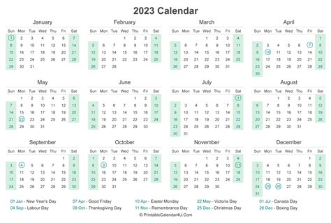 2023 Calendar With Holidays Ontario August Calendar 2023