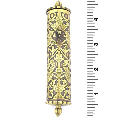 Esthers Scroll Mezuzah Case In Brass Mezuzah Master