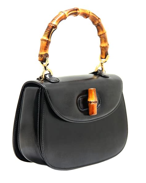 Gucci Black Mini Bamboo Handbag