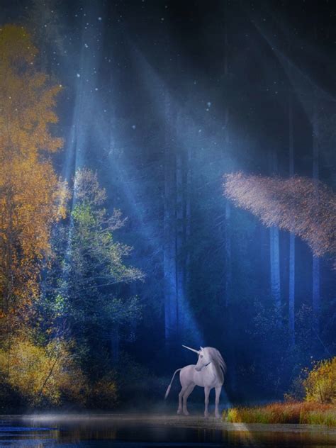Unicorn Wallpaper 4k Fairy Tale Mythical Light Beam