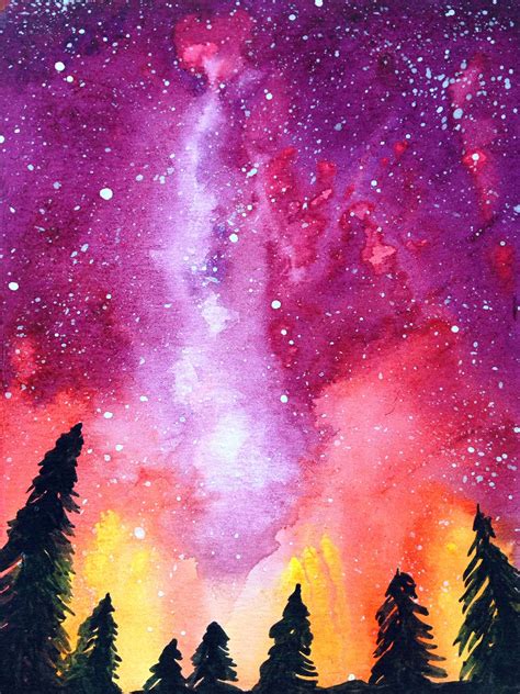 Painting Emily Sun All Things Creative Watercolor Galaxy