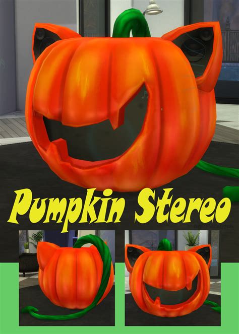 An Animated Pumpkin With The Words Pumpkin Stereo On Its Front And Side