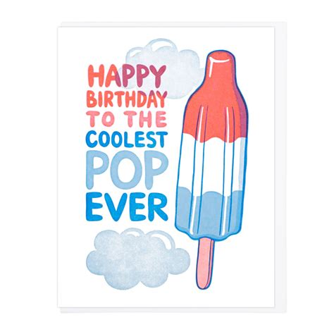 Happy Birthday Coolest Pop Letterpress Card Etsy