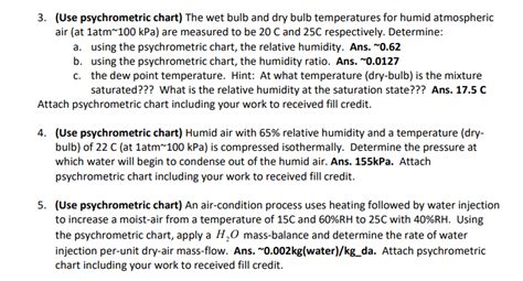 Solved NEED HELP FOR PROBLEM 5 3 Use Psychrometric Chart The Wet