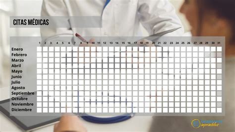 Planificador Anual De Citas Médicas Imprimible Calendarios Imprimibles