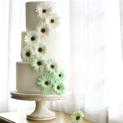 Gerbera Daisies White In 2020 Daisy Wedding Cakes Daisy Cakes Cake