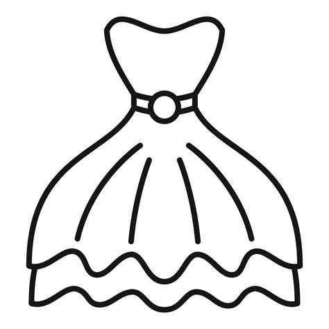 Wedding Dress Veil Icon Outline Vector Bridal Woman 20265935 Vector