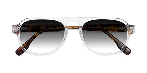 Matte Black Grandpa Acetate Aviator Gradient Sunglasses With Purple Sunwear Lenses 17416