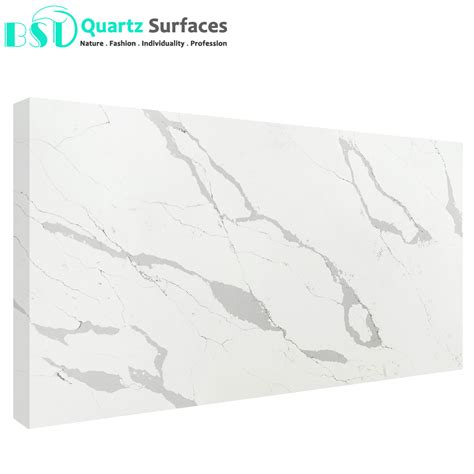2cm Crystal White Calacatta Quartz Slab In Stock China Quartz Slab In