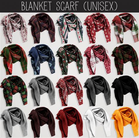 Elliesimple Blanket Scarf Unisex The Sims 4 Download