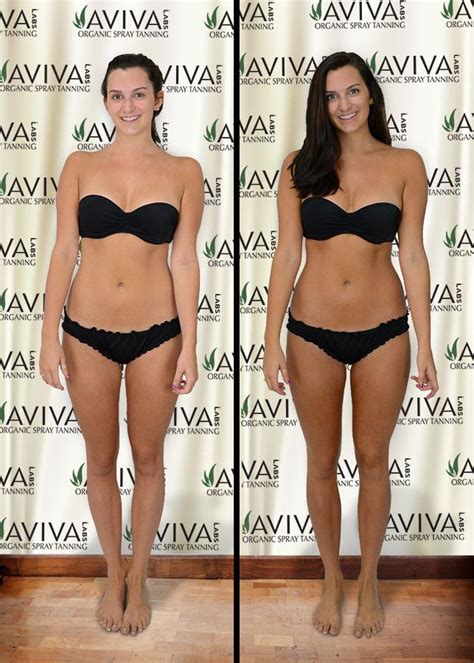 Spray Tan Before And After By Blush Organic Sunless Tanning Using Aviva Labs Tan Before And