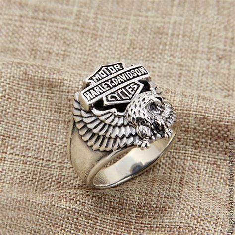 Mens Harley Davidson Ring Of Silver 925 With An Eagle Shop Online On