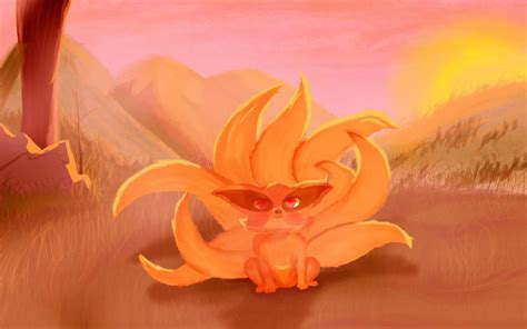 Download Adorable Baby Kurama In A Serene Forest Setting Wallpaper
