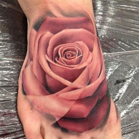 Photo Realistic Rose Tattoo On Foot Tattoos Pinterest