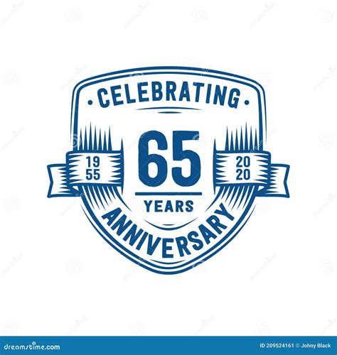 65 Years Anniversary Celebration Shield Design Template 65th