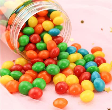 Original Manufacture Beans Shaped Rainbow Candy Sour Sweet Gummy