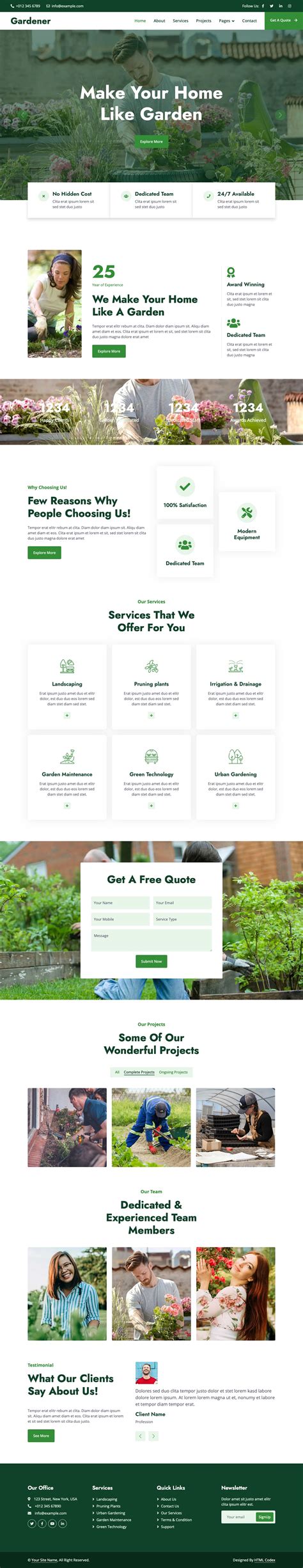 Gardener - Free Bootstrap Business HTML Website Template