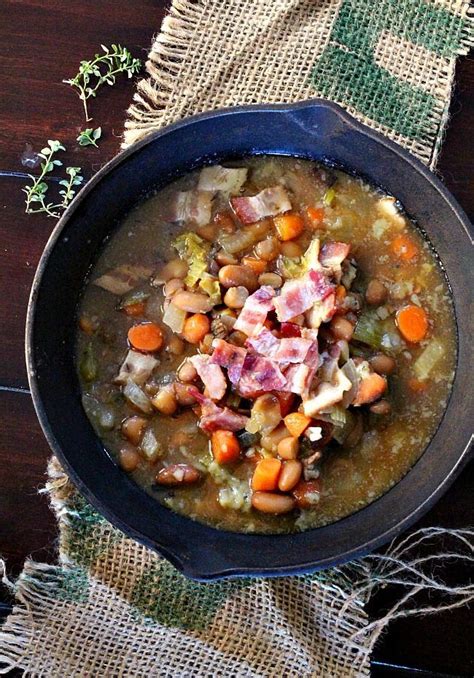 All you need is a crock pot. Great Northern Bean Soup with Bacon | Recipe | White bean soup, Bean soup, Bean soup recipes