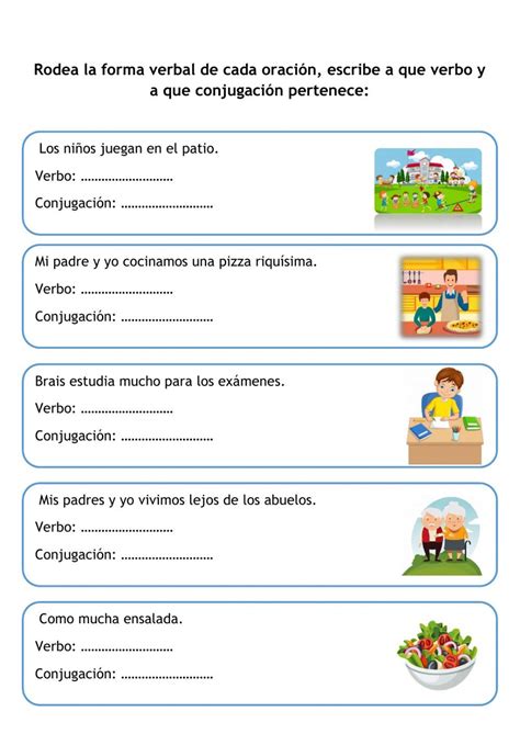 Identificar verbos interactive worksheet Verbos Enseñar a los niños Generos literarios