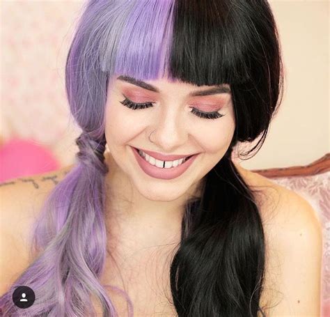 She Is Slaying As Melanie Martinez Split Dyed Hair Hair Color For