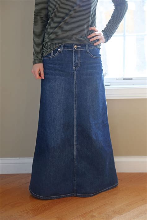 Plus Size Timeless Class Modest Long Denim Skirt Modest
