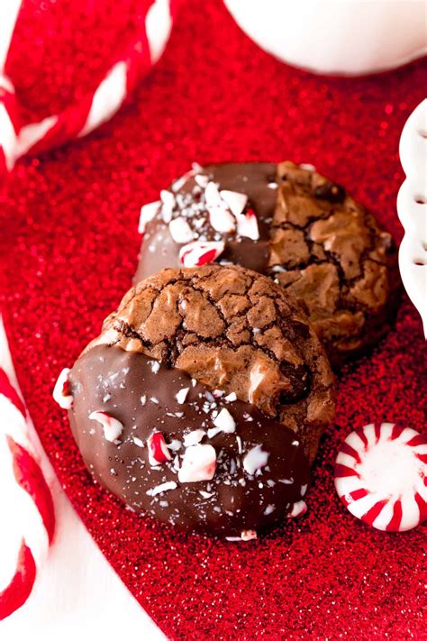 Peppermint Brownie Cookies Start With A Doctored Brownie Mix That Makes