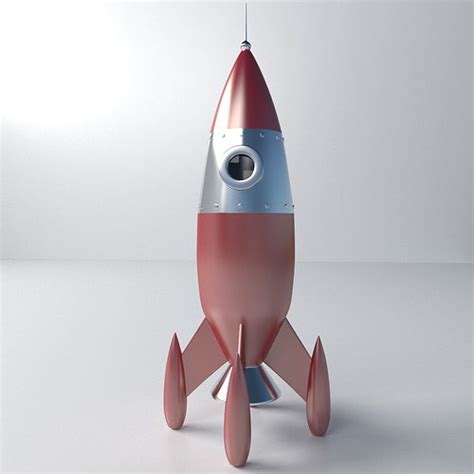Retro Rocket 3d Model Cgtrader