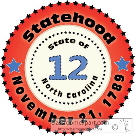 North Carolina State Clipart 12statehoodnorthcarolina1789