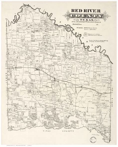 Red River County Texas 1870 Old Map Reprint Old Maps