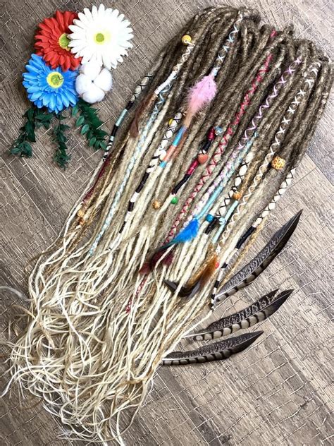 Boho Hippy Synthetic Dreads Dreadlock Extensions Double Or Single