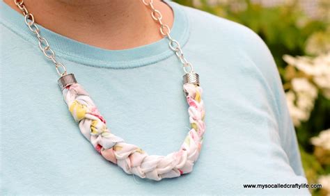 Diy Chunky Braided Vintage Fabric Necklace My So Called Crafty Life