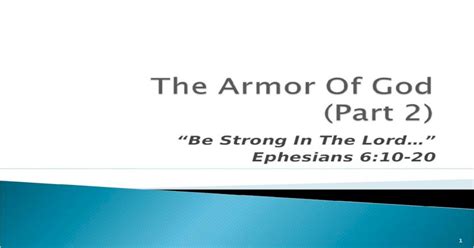 Be Strong In The Lord Ephesians 610 20 1 Stand Therefore