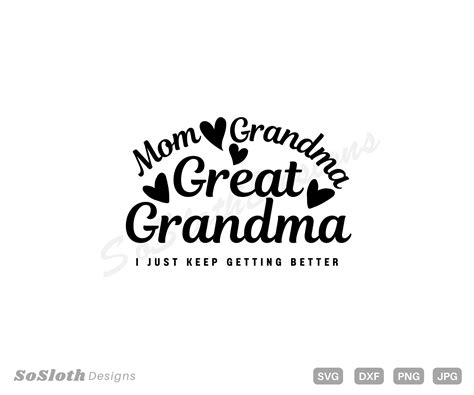 Mom Grandma Great Grandma Svg I Just Keep Getting Better Svg Etsy