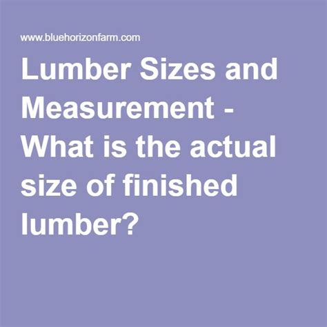 Lumber Sizes And Measurement What Is The Actual Size Of Finished