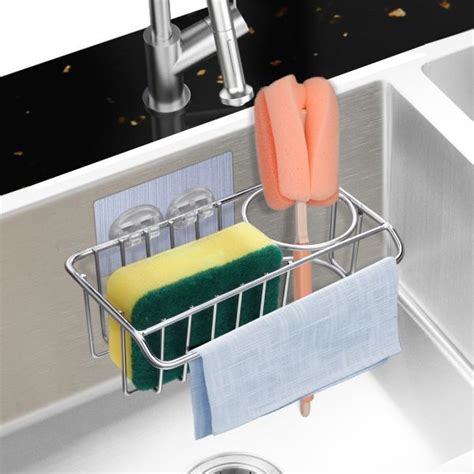 Adhesive Sponge Holder Brush Holder Dish Cloth Hanger Aiduy 3 In 1