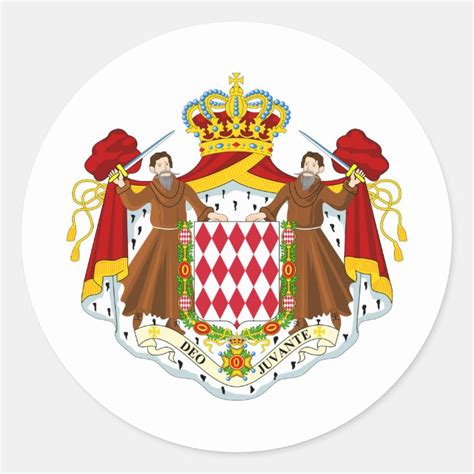 Monaco Coat Of Arms Classic Round Sticker