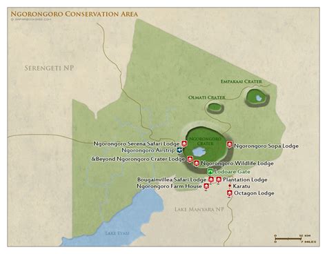 Ngorongoro Map Detailed Map Of Ngorongoro Crater