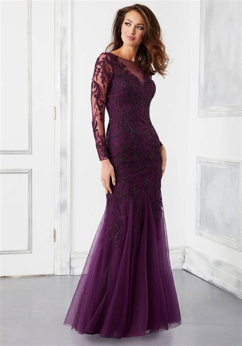 stretch lace evening gown morilee