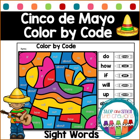 Cinco De Mayo Color By Code Cincodemayo