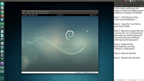 Install Virtualbox Guest Additions In Debian 9 Gnome Youtube