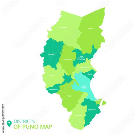 Districts Of Puno Map Stock Vector Adobe Stock