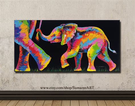X Cm Lona De Elefante Pintura Pared Decoraci N Arte Elephant