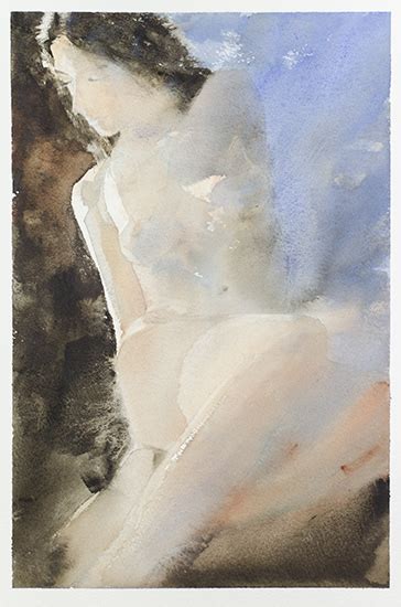 Original Watercolour Painting Nude 17 By Klaus Hinkel Andalucia