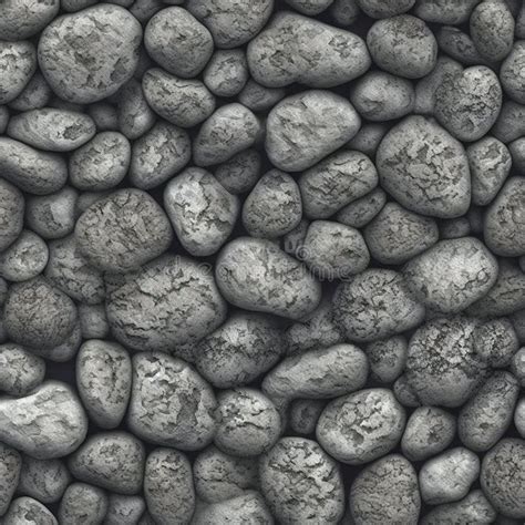 Seamless Texture Of Grey Stones Seamless Background Stock Illustration