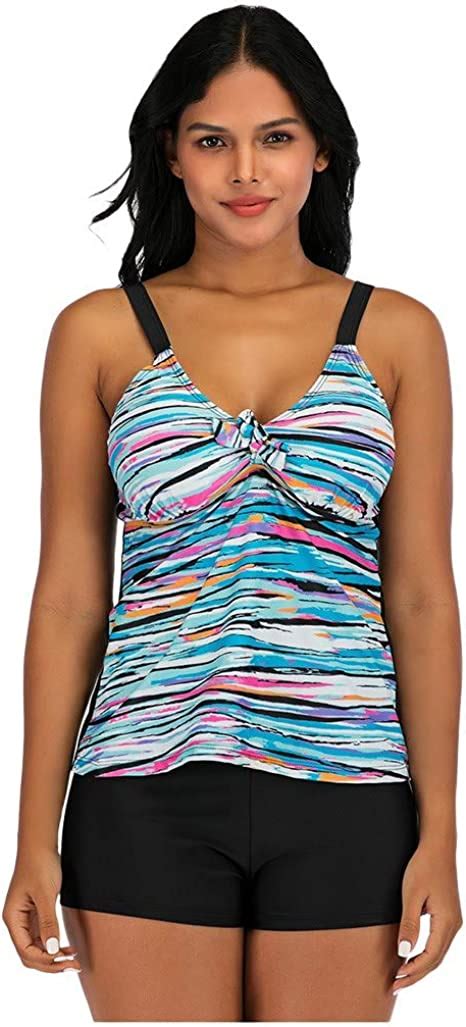 Topbigger Womens Bathing Suits Slimming Swimdress Retro Plus Size