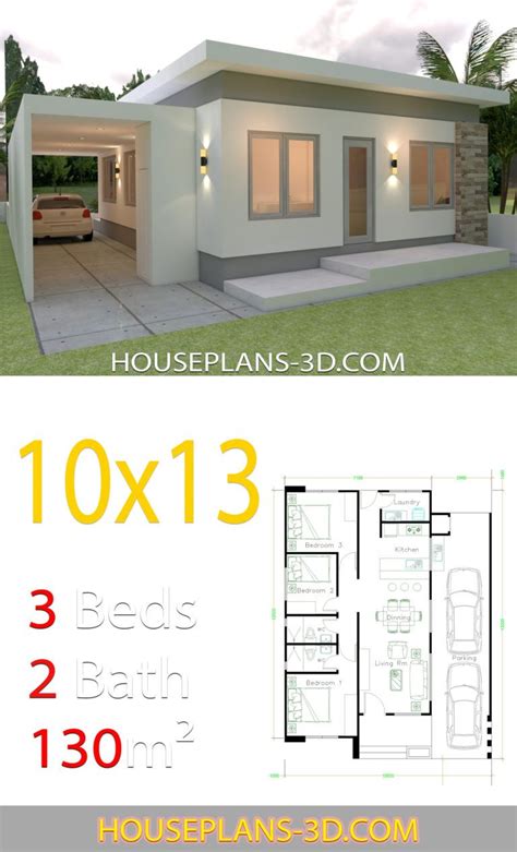 House Design 10x13 With 3 Bedrooms Full Plans House Plans 3d House