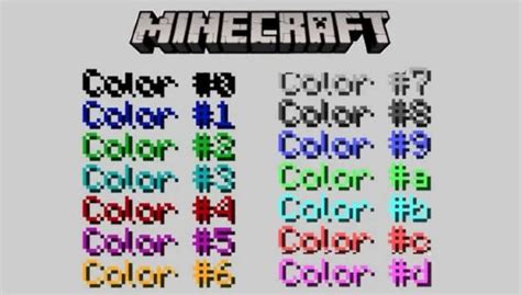 Código De Colores De Minecraft