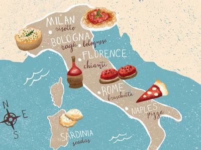 You may commission us to create customized maps. Italian food map by Region by Esther Loopstra on Dribbble