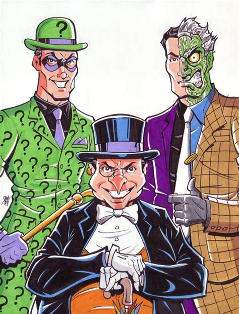 Riddler Penguin And Two Face Commission By Calslayton On Deviantart